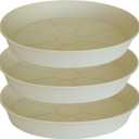 3 Pack of 25 26 inch Plant Saucer (22.7 Inch Base), 4.2" Depth, Large Deep Plastic Flower Planter Water Trays for Indoors Outdoor Bath Bath, Plant Drip Trays for Pot (26", Beige)