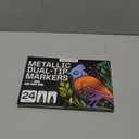 ARTISTRO 24 Metallic Dual-Tip Acrylic Paint Markers for Rock, Canvas, Glass, Wood, & More Fine + Dot Tips