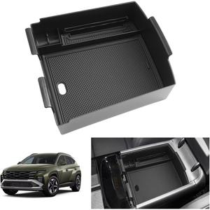 LUWU 2025 Tucson Accessories for 2025 Hyundai Tucson Hybrid Center Console Organizer Armrest Storage Box Armrest Console Organizer Insert Tray Black-trim(NOT FOR 2025 SEL/SE)