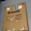 Babelio Baby Gate with Adjustable Cat Door,29-43" Auto Close Durable Pet door for Stairs,Doorways and House,Pressure Mounted,Easy Install,Effortless Walk Thru,White