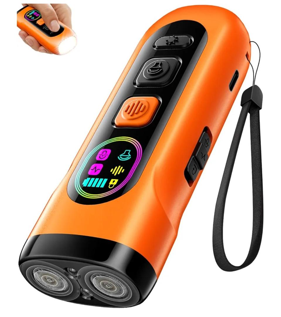 SEDULAN Dog Bark Deterrent Devices Anti Barking Device for Dogs Ultrasonic Bark Stopper Portable Dog Training Tool Indoor Outdoor Up to 50ft Correct Bad Behavior of Own or Neighbor's Dog (Orange)