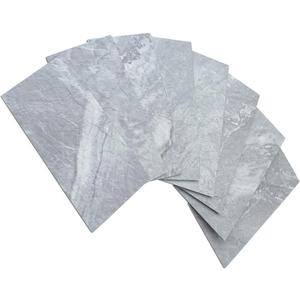AULIGET 100-Piece Peel and Stick Backsplash Wall Tiles, 3" x 6" PVC Grey Marble Faux Stick on Tiles for Backsplash Kitchen, Bathroom, Laundry Room, Camper, Fireplace