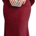 ZOMVA Plus Size Sparkly Glitter Mermaid Maxi Dress Sparkle Sequin Cape Sleeves Ruched Bodycon Dresses Cocktail Formal 3XL