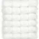 WILLBOND 24 Pieces Pom Pom for Hat with Elastic Loop Faux Fur 3.94 Inch DIY Pom Poms Ball with Rubber Band Knitting Accessories for Shoes Scarves Bags Keychain Charms (White)