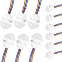 12 Pack Motion Sensor Switch 85-265V 40W, PIR Wall/Ceiling Mount with 30s Auto-Off & Night Mode
