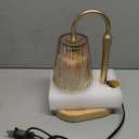 Candle Warmer Lamp with Timer - Electric Candles Wax Warmers Glass Lamps for Jar Candles Burner Adjustable Height and Dimmable Light Modern No Flame Scented Candle Warming Lantern, Amber