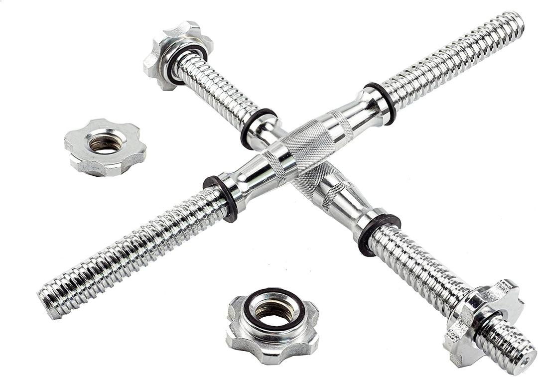 Threaded Dumbbell 12.6/14.2/14.8/15.7/18.1/19.7/22inch(32/35/38/40/46/50/56cm) curved Handles/Adjustable Dumbbell Bar Handles - Fit 1 inch Standard Weight Plate - Weightlifting Accessories - Sold in Pair