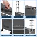 Xtaeptos 20" Rideable Carry On Luggage, Top-Opening Suitcase, Dark Gray, Small