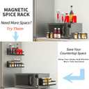 2 Pack Magnetic Spice Rack for Refrigerator,Heave Duty Magnetic Shelf For Kitchen,Magnet Book Shelf For Whiteboard,Space Container,Drill free (Black)