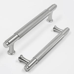 FILTA 10 Pack 5 Inch(128mm) Hole Centers Brushed Stain Nickel Knurled Cabinet pulls, Kitchen Cabinet Handles Cabinet Hardware for Cabinets Cupboard Handles Drawer pulls