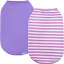 Dog Shirts for Small Dogs Boy Girl 2 Pack Stretchy Lightweight Spring Calm Puppy Clothes Breathable Tshirts for Medium Dogs Purple Size S for Easter,S- Chest 15"