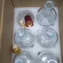 Mfacoy Set of 6 Glass Bottles, 12 oz Clear Liquor Bottles, Heavy Base Glass Bottle with T-Top Cap, Vodka Bottle for Wine Beverages Drinks Oil Vinegar Kombucha Beer with Cork Stopper Airtight Lid