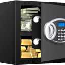 1.7 CUFT Home Safe Fireproof Waterproof, Anti-Theft Digital Security Personal Safe Box with Electronic Keypad and Removable Shelf, Small Fireproof Safe for Documents Money, Jewelry, Medications