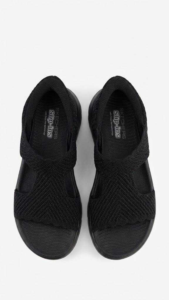 Reebok Go Walk Flex Sandal, Black, 6