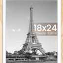 upsimples 18x24 Picture Frame, Display Pictures 16x20 with Mat or 18 x 24 Without, Wall Hanging Poster Frames, Natural, 1 Pack