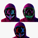 3 Packs EL Mask Led Light Up Halloween Mask for Adult/Cosplay/Masquerade