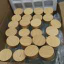 EDELHAUS Square Spice Jars with Bamboo Wooden Lid (Pack of 24) Spice Jars with Shaker Insert and 240 Labels - Bamboo Lid Glass Container for Spice Organisation [4.3 in  1.8 in]