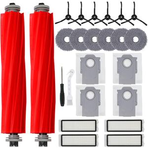 24 PCS Accessories Kit for Roborock Q revo Robot Vacuum Cleaner, Replacement Parts Compatible with Qrevo (Not for Qrevo S), 2 Main Brushes 6 Mop Cloths 4 Dust Bags 6 Side Brushes 4 Filters