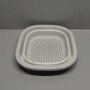 SINGARO 1.5 Gal (5.5L) Collapsible Dish Basin with Drain Basket Colanders, Multiuse Double-Layer Foldable Strainers Sink Tub, Collapsible Wash Basin Pan, Plastic Tubs, Dishpan, Kitchen Sink, Grey (Gray) M