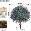 HyeFlora 26'' Artificial Topiary Boxwood Ball Trees with Lavender 2 Pack Fake Plants for Outdoor Indoor Artificial Shrubs with Ground Spike UV Resistant Fake Bushes for Front Porch Garden (Purple)