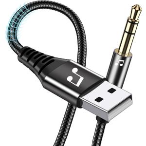 10 FT USB to 3.5mm TRS Audio Jack Adapter - USB Male to 3.5mm Male AUX Stereo Audio Cord - Compatible with Laptop, Speaker, Windows