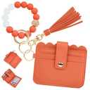 Lostars Wristlet Wallet for Women with Keychain – RFID Card Holder Small Wallet Wristlet with Key Ring (Classic, Orange)