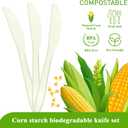 ANKS Compostable Knives, 150 Count 7.1in Disposable Knives, Made from Natural Corn Starch, Eco-Friendly, Heat Resistant Great for Party, Picnic, Dinner, Takeaway, Thick Solid, Heat Resistant