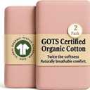 GOTS Organic Bedside Bassinet Sheets 33x20 for Maxi COSI Iora, Newton, Cowiewie, Baby Delight, Mika Micky, Ronbei, Koola Baby Bond, Kidsclub, Luxury Turkish Cotton - Rectangle 32x19-33x20 (Dusty Rose + Dusty Rose)