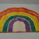 Cute Doormat for Kids - Microfiber Absorbent Bathroom Mats - Front Door Mat Carpet Floor Rug, Rainbow Shape