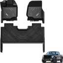 3W Floor Mats Fit for 2015-2024 2025 Ford F150 / F-150 Lightning SuperCrew Cab, TPE All Weather Heavy Duty Floor Liner Custom Fit Accessories Car Liners (with Original Folding Under-Seat Storage Box)