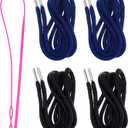 Drawstring Cords Replacement Drawstrings with Easy Threader for Sweatpants Shorts Pants Jackets Coats (Black, Navy Blue)