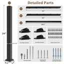Akenow 36 in. H x 3 ft. W Deck Railing Kit, Black Porch Railing with Post, 1 Post+1 Panel All-in-One Installation, AAMA 2604 Coat Modular Deck Kits for Outdoor Steps Decks, Porches & Balconies Stairs
