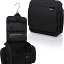 D&D Wanderlust D&D Hanging Travel Toiletry Bag for Men and Women  Cosmetics, Makeup and Toiletries Organizer Kit with 10 Compartments (Black Large)