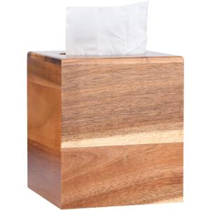 Wood Tissue Box Cover Square, Wooden Tissue Box Holder for Bathroom, Bedroom, Dinner Table, Office,Kitchen (Square)