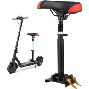 Adjustable Electric Scooter Seat for Adults  Fits 5.5"-6.2" Wide Curved-Edge Scooters, Ergonomic PU Cushion, Sturdy Aluminum Rod, Tool-Free Installation, Height Adjustable, Durable & Comfortable