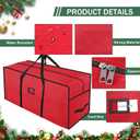 EMOMAS 9ft Heavy Duty Christmas Tree Storage Bag - Waterproof 600D Oxford Fabric, Reinforced Handles, Dual Zippers & Wide Opening. Christmas Tree Box. Solve Post - Holiday Storage Hasslesred