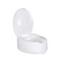 Homecraft Savanah Raised Toilet Seat with Lid, 6" Elevated Seat for Seniors, Universal Fit for Most Standard Toilets, Portable & Tool-Free, Seat Riser, Ergonomic Design, White