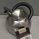 Primula Stewart Whistling Stovetop Tea Kettle Food Grade Stainless Steel, Hot Water Fast to Boil, Cool Touch Folding, 1.5-Quart, Brushed with Black Handle