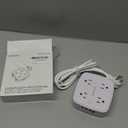 6 Ft Surge Protector Power Strip - 8 Widely Outlets with 4 USB Ports, 3 Side Outlet Extender with 6 Feet Extension Cord, Flat Plug, Wall Mount, Desk USB Charging Station, ETL,White