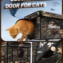 Heated Cat House for Outside with Dual Doors, Insulated Cat House Outdoor with Heating Pad, Weatherproof Heated Outdoor Cats Houses Weatherproof for Feral Cats (Leaf, 17.5" L x 12" W x 13" H)