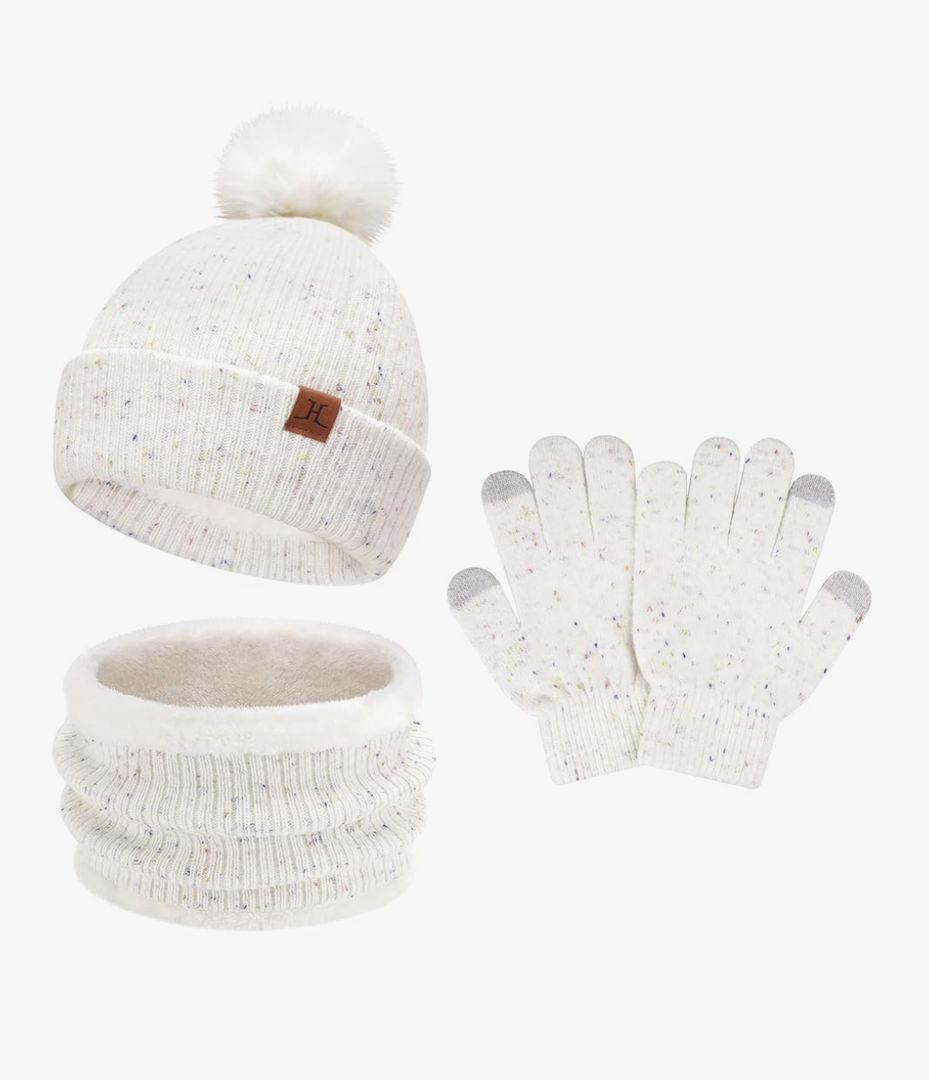 Toddler Kids Winter Hats Gloves Scarfs Beanie Mittens Neck Warmer for 0 6 12 Months 1 2 3 4-8 Year Old Baby Girls Boys Gifts