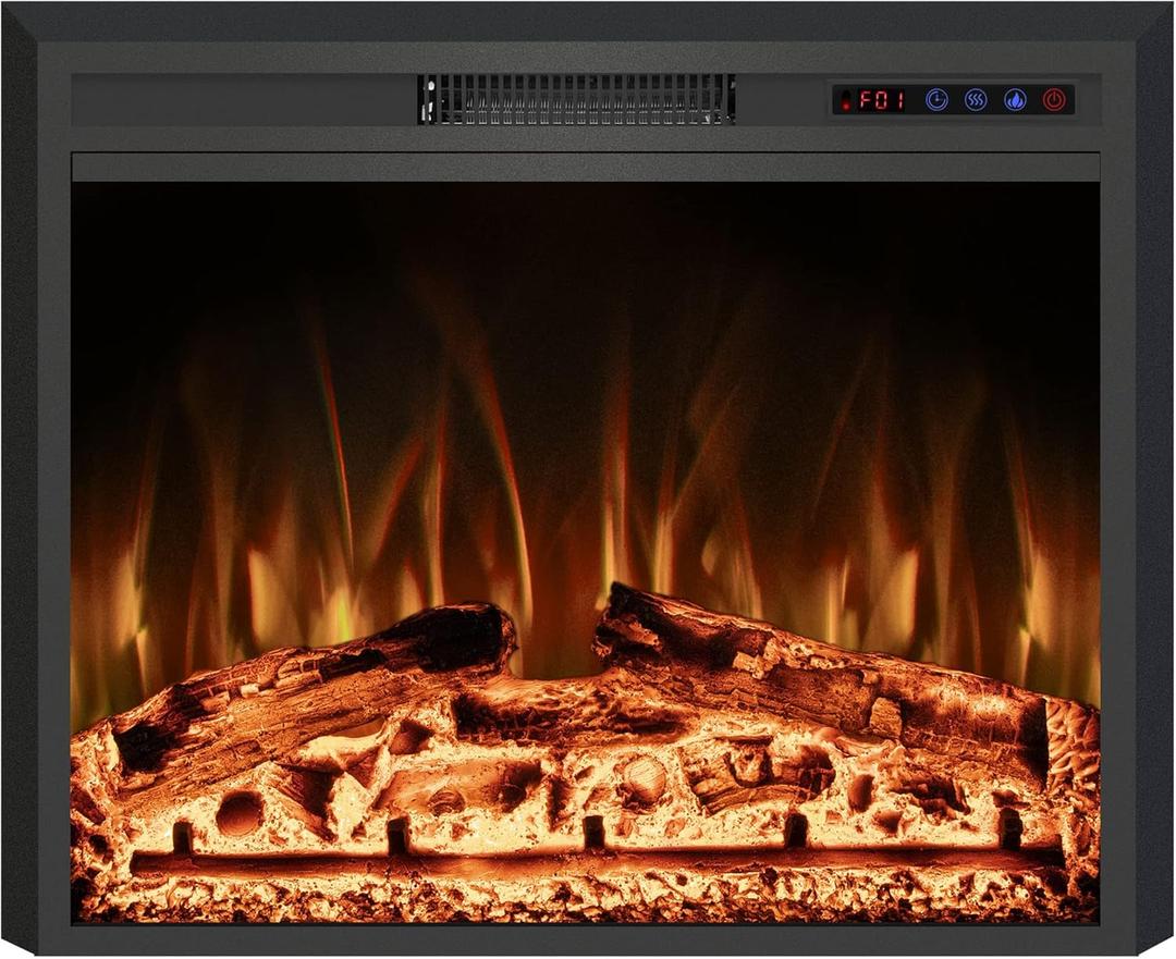 30" Width Electric Fireplace Inserts with Adjustable Flame Colors, Fireplace Heater with Touch Screen & Remote Control, Recessed in Wall, 750/1500W, Timer