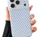 Compatible with iPhone 17 Pro Case, Fashion Cute Aesthetic Polka Dot Phone Case for Women, Shockproof Slim Soft TPU and Hard PC Protective Phone Cover for iPhone 17 Pro 6.3", Blue