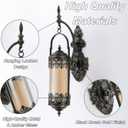 Rustic Candle Sconce with Glass Vintage Antique Gothic Hanging Lantern Candle Holder Retro Indoor Outdoor Mid Centry Wall Dcor Sconce for Fireplace, Hallway, Living Room, Porch, Patio