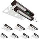 GKOLED 8-Pack Replaceable 6.8" LED Hardscape Lights, Low Voltage Retaining Wall Lights, Paver Wall Hardscape Lighting, Outdoor Landscape Step Lights, 12VAC/DC 1.5W 2700K, Die-cast Aluminum Housing (Light Fixture-Dark Bronze)