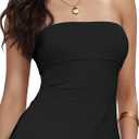 Tube Tops for Women Y2k Going Out Off The Shoulder Tops Sexy Strapless Bandeau Top Side Split Bustier Top, Small