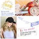 Baseball Hat Wig,Hat with Hair attached 16'' Adjustable Black Cap with Wavy Curly Synthetic Bob Hair Extensions for Women Girls(Ash Blonde)