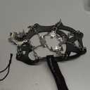 Cimkiz Crampons Ice Cleats Traction Snow Grips for Boots Shoes Women Men Anti Slip 19 Stainless Steel Spikes Safe Protect for Hiking Fishing Walking Climbing Mountaineering (Large, Black)