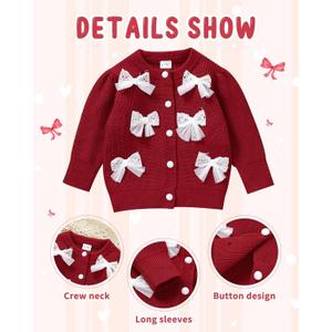 Infant Toddler Baby Girl Oversized Sweater Long Sleeve Sweaters Fall Winter Tops Clothes (Red)