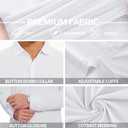 Men's Long Sleeve Casual Button Down Shirts Untucked Shirts for Men Business Stretch Wrinkle Free Dress Shirt (White, XXL)